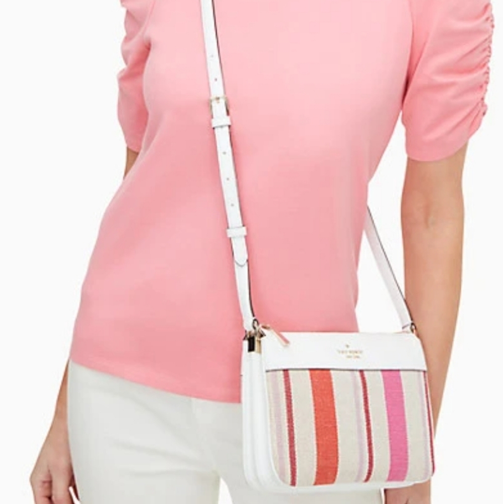 Kate Spade NY Leila Canvas Triple Gusset Crossbody - Picture 6 of 9